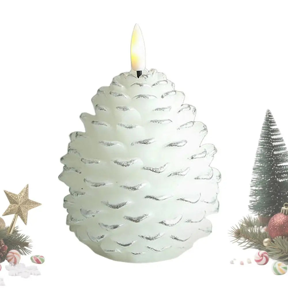 Flammenlose Tannenzapfenkerzen