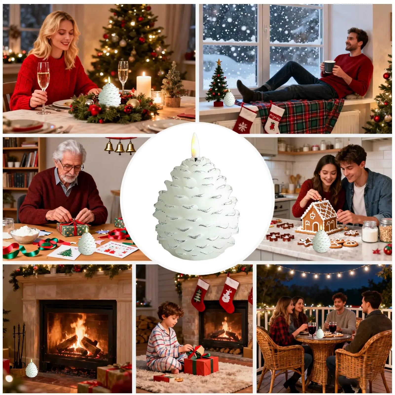 Flammenlose Tannenzapfenkerzen