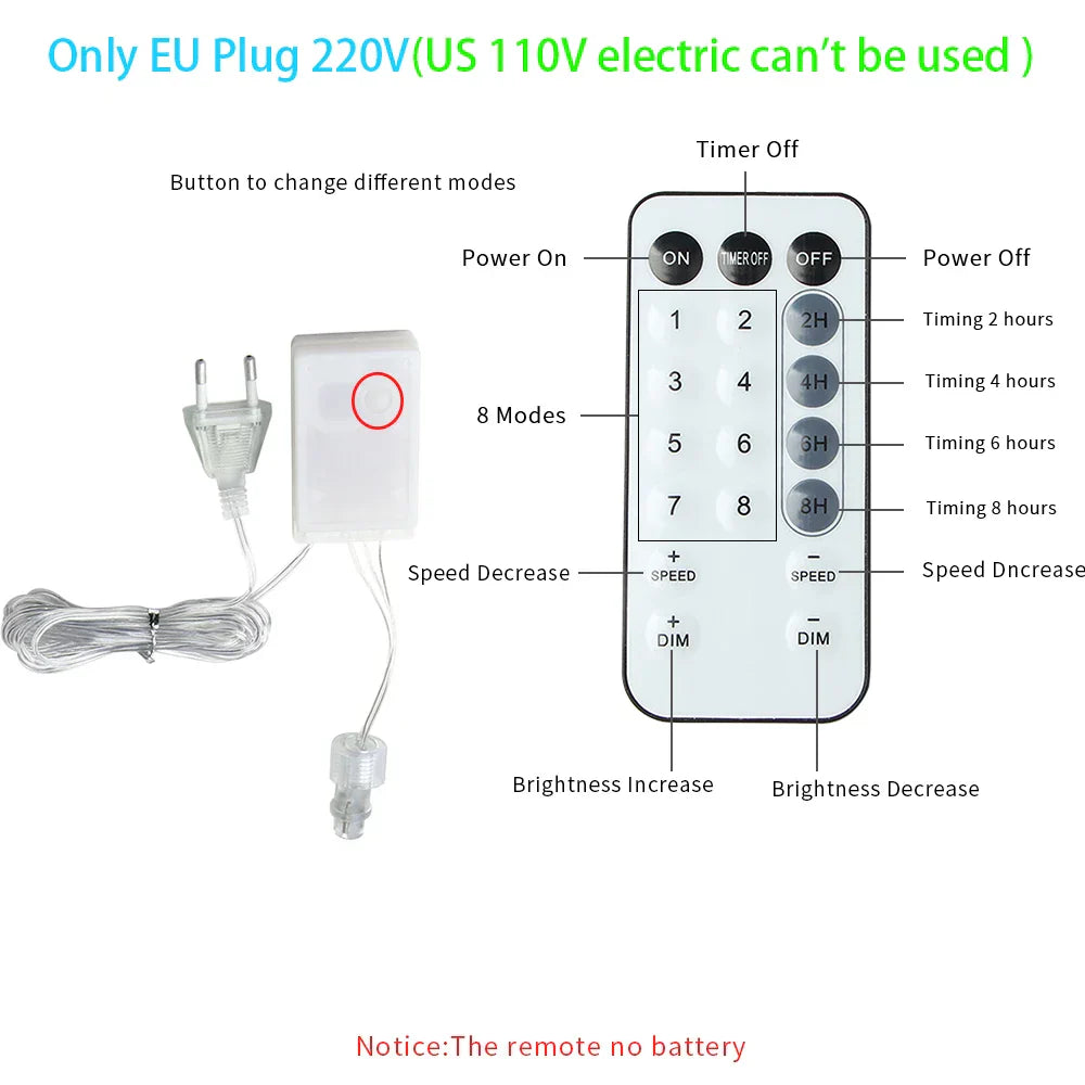 LED-Lichterkette, Weihnachtsvorhang, Feengirlande