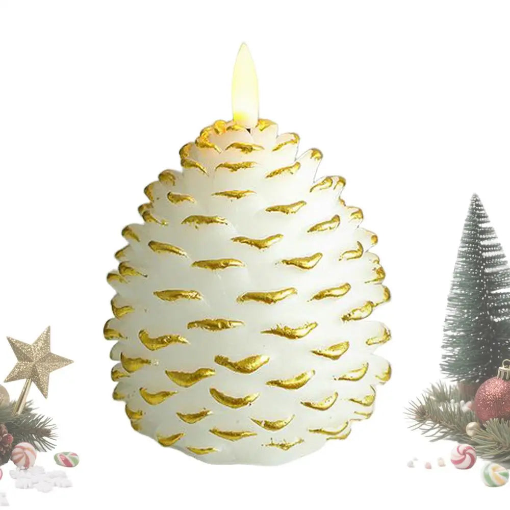 Flammenlose Tannenzapfenkerzen