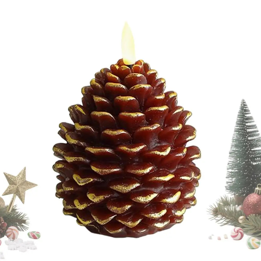 Flammenlose Tannenzapfenkerzen