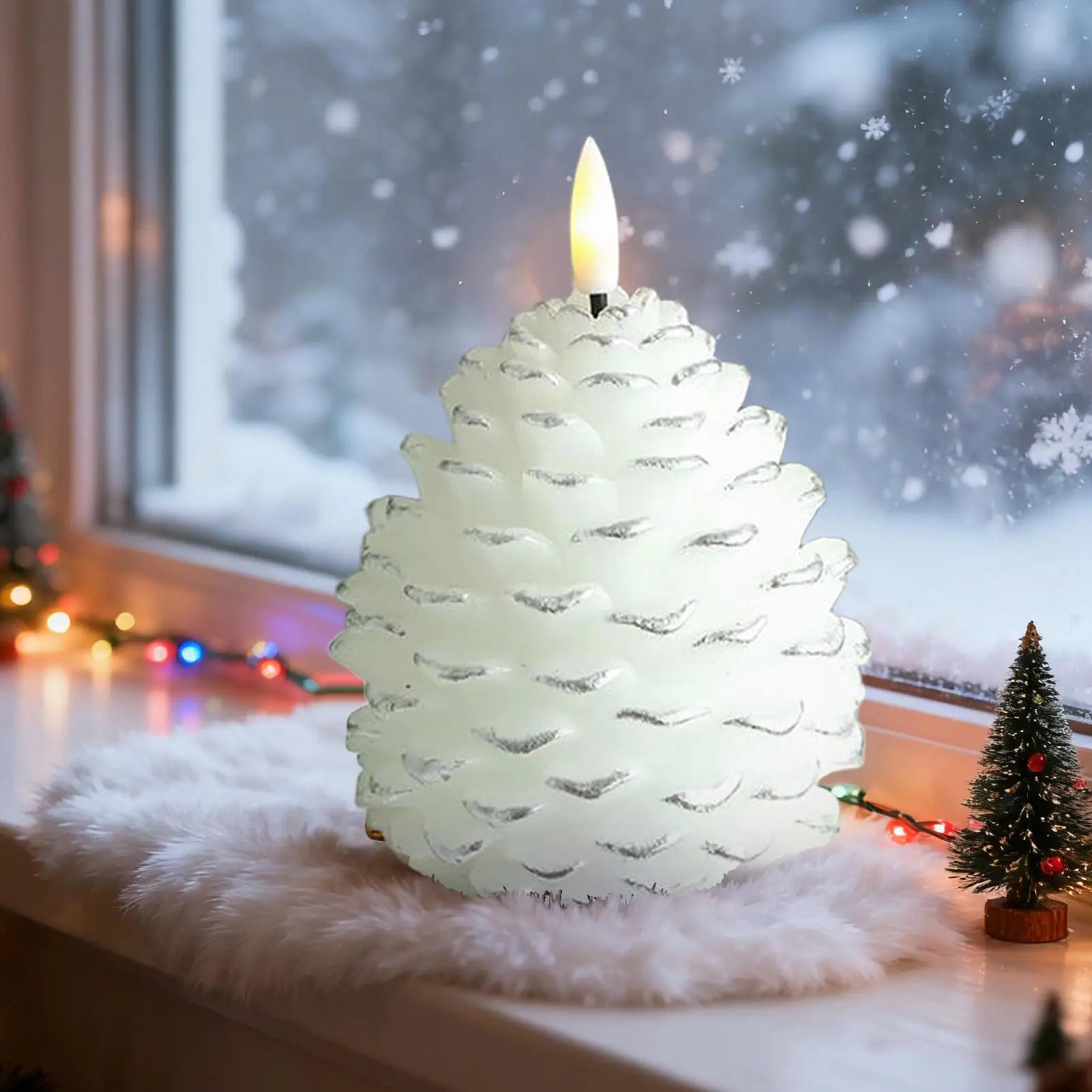 Flammenlose Tannenzapfenkerzen