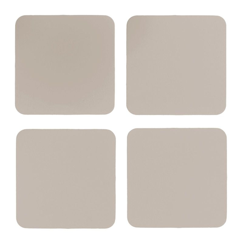 Untersetzer Ruca Square Coasters von vacavaliente in Farbe Ash, 4 Untersetzer in organischer Rundform, freigestellt auf weißem Hintergrund.