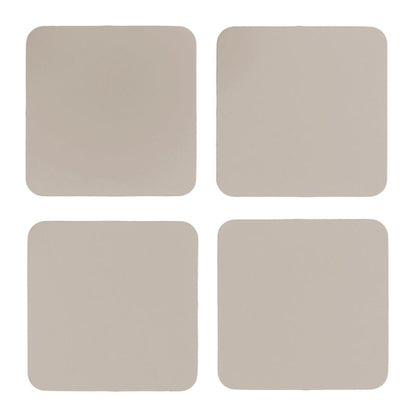 Untersetzer Ruca Square Coasters von vacavaliente in Farbe Ash, 4 Untersetzer in organischer Rundform, freigestellt auf weißem Hintergrund.