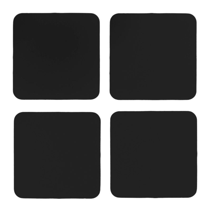 Untersetzer Ruca Square Coasters von vacavaliente in Farbe Black, 4 Untersetzer in organischer Rundform, freigestellt auf weißem Hintergrund.